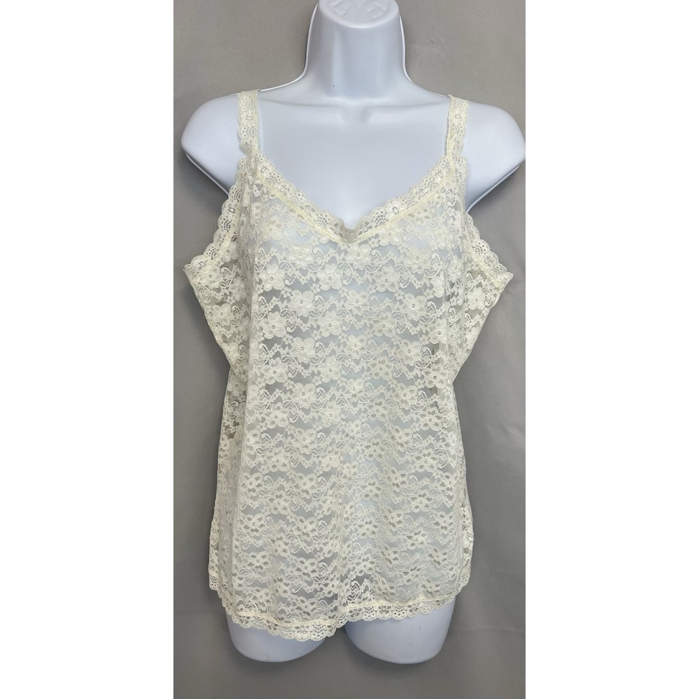 Secret Possessions Lace Top Tank Sleepwear Women's Sz Large Ivory